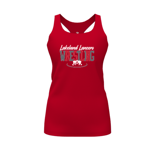 [CUS-DFW-RCBK-PER-RED-FYS-LOGO1] Racerback Tank Top (Female Youth S, Red, Logo 1)