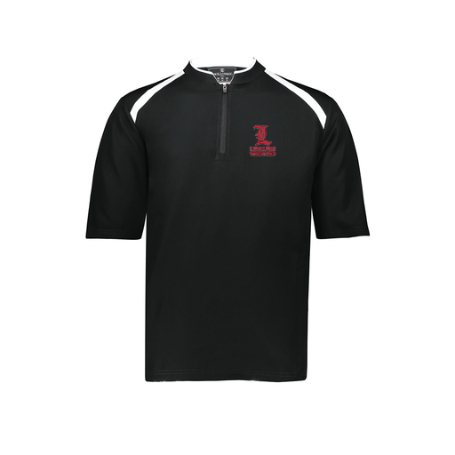 [229681-YS-BLK-LOGO3] Youth Dugout Short Sleeve Pullover (Youth S, Black, Logo 3)
