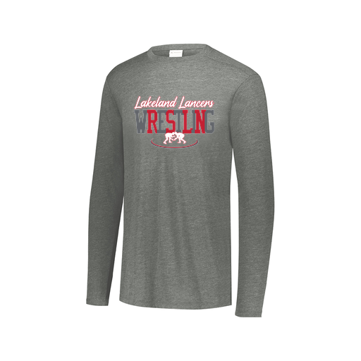 [FTLCUBGY-AXS-LOGO1] Decker Men's Tri-Blend T-Shirt - Long Sleeve (Adult XS, Gray, Logo 1)