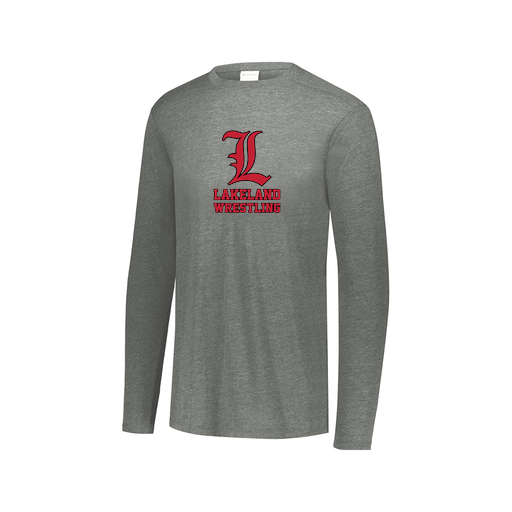 [FTLCUBGY-AXS-LOGO3] Decker Men's Tri-Blend T-Shirt - Long Sleeve (Adult XS, Gray, Logo 3)