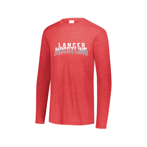 [FTLCUBRD-AXS-LOGO2] Decker Men's Tri-Blend T-Shirt - Long Sleeve (Adult XS, Red, Logo 2)