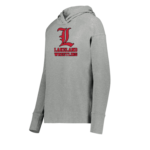 [222798-SIL-FAXS-LOGO3] Ladies Ventura Thin Knit Hoodie (Female Adult XS, Silver, Logo 3)