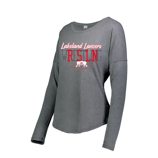 [FTLCUBGY-FAXS-LOGO1] Ladies LS Ultra-blend T-Shirt (Female Adult XS, Gray, Logo 1)